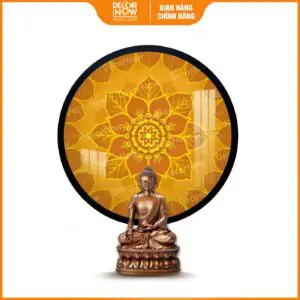 Tranh Trúc Chỉ In Tròn Mandala Lá Bồ Đề Tc580