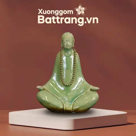 Tượng Phật Thiền Định Men Xanh Ngọc Xg-tg14 - Bát Tràng