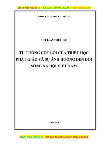 Tiểu Luận Tư Tưởng Cốt Lõi Của Triết Học Phật Giáo Và Sự Ảnh Hưởng ...