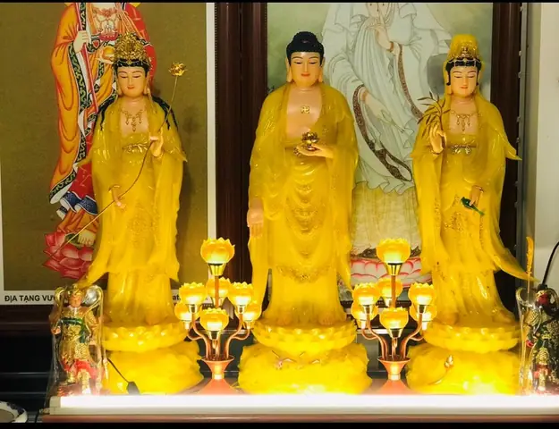 Bộ Tượng Phật Tam Thánh | Phong Thủy An Lạc