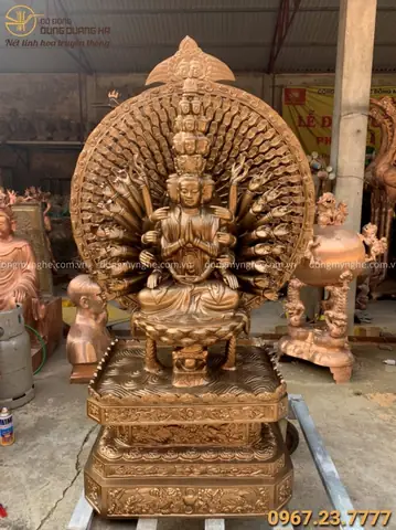Tượng Phật Thiên Thủ Thiên Nhãn 1m55 Bằng Đồng Đẹp Tôn Nghiêm