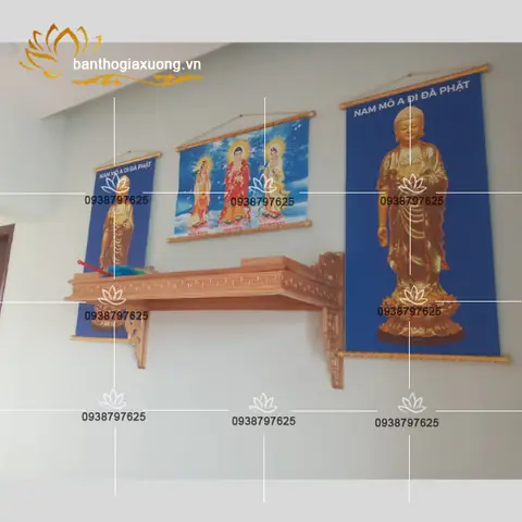 Mẫu Bàn Thờ Mẹ Quan Âm Treo Tường