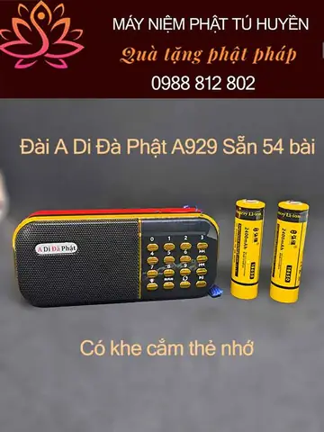 Máy Tụng Kinh A Di Đà A929 Sẵn 54 Bài Niệm Phật