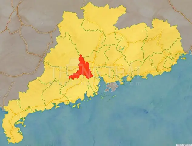 Bản Đồ Vị Trí Phật Sơn Bên Trong Tỉnh Quảng Đông