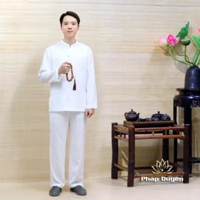 Alternative View Of Bộ Pháp Phục Nam Tuệ Quang Dài Tay Vải Thô Đũi