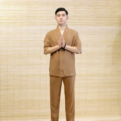 Bộ Nam Bà Lai Vải Linen Màu Nâu Đất, Nhiều Size