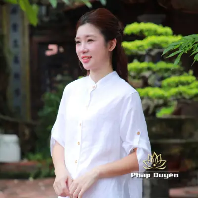 Alternative View Of Bộ Quần Áo Nữ Vải Linen Cao Cấp Màu Trắng