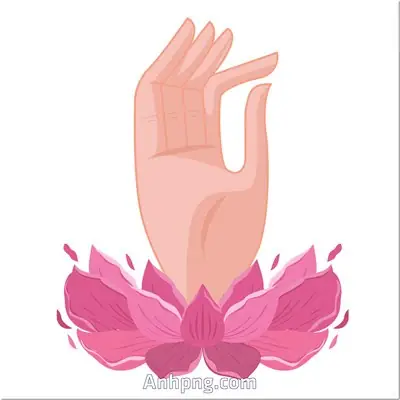 Ảnh Png Vector Corel Ai Bàn Tay Phật Mudra Trên Hoa Sen Phật Giáo