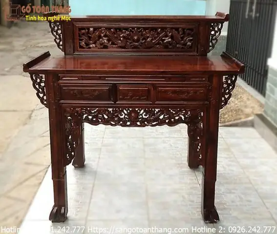 Bàn Thờ Gỗ Muồng 2 Tầng Btm-12 - Bàn Thờ Đẹp Toàn Thắng