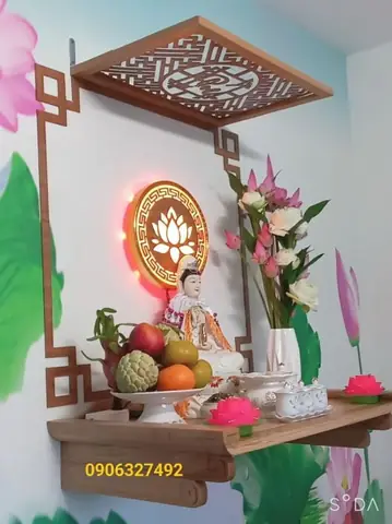 Bàn Thờ Phật Bà Quan Âm Treo Tường Chất Lượng Cao Giao Hàng Nhanh