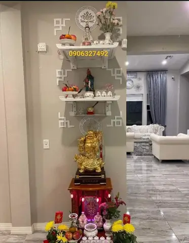 Bàn Thờ Phật Bà Quan Âm Treo Tường Chất Lượng Cao Giao Hàng Nhanh
