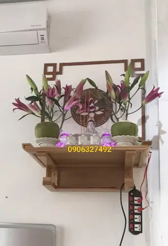 Bàn Thờ Phật Bà Quan Âm Treo Tường Chất Lượng Cao Giao Hàng Nhanh