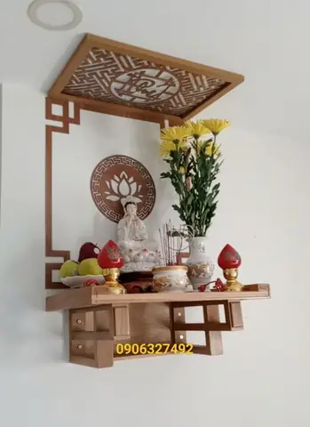 Bàn Thờ Phật Bà Quan Âm Treo Tường Chất Lượng Cao Giao Hàng Nhanh