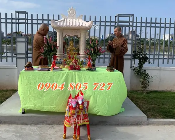 Mẫu Bàn Thờ Phật 4 Mặt Thái Lan Bằng Đá Vàng