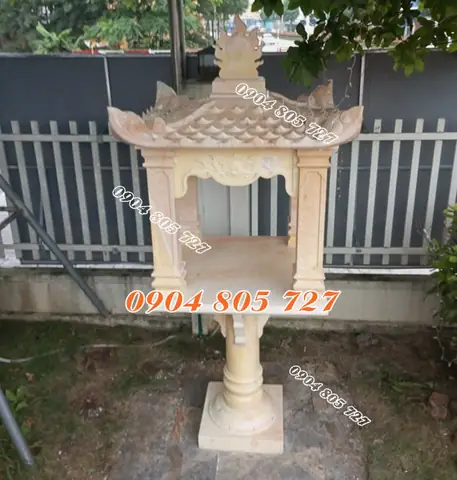 Mẫu Bàn Thờ Phật 4 Mặt Thái Lan Bằng Đá Vàng