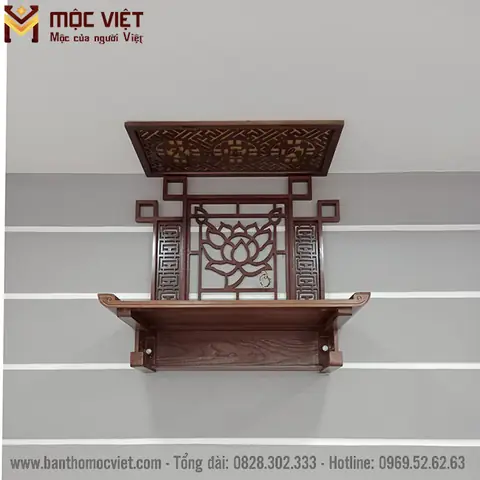 Trang Thờ Phật Có Ốp Lưng Hoa Sen Hiện Đại Đẹp