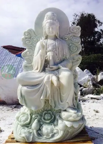 Tượng Phật Quan Âm Ngồi Bằng Đá Giá Tốt