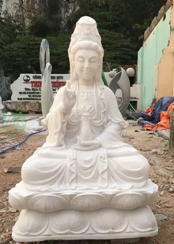 Tượng Phật Quan Âm Ngồi Bằng Đá Giá Tốt