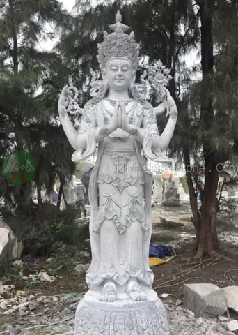 Mẫu Tượng Quan Âm Đứng Bằng Đá Giá Tốt
