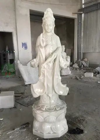 Mẫu Tượng Quan Âm Đứng Bằng Đá Giá Tốt