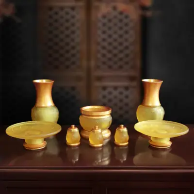 Bộ Đồ Thờ Lưu Ly Cao Cấp, Bọc Đồng