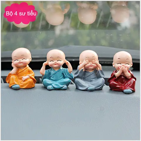 Bộ 4 Tượng Phật 4 Không Trang Trí Xe Hơi (bằng Nhựa)