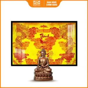 Tranh Trúc Chỉ In Ngang Thánh Mẫu Cửu Trùng Thiên Decornow Tc575