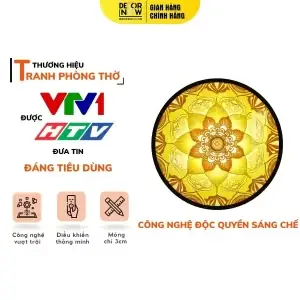 Tranh Trúc Chỉ In Tròn Họa Tiết Mandala Hoa Sen Decornow Dcn-tc386