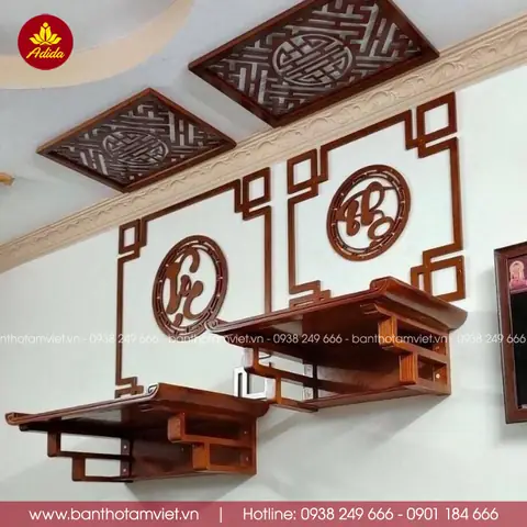 Mẫu Bàn Thờ Phật Và Gia Tiên Treo Tường