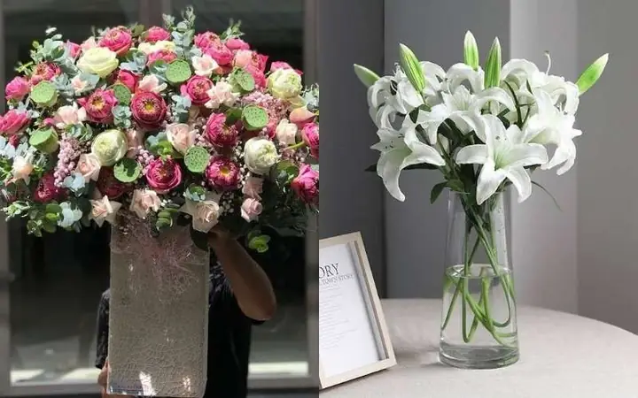 Cách Cắm Hoa Sen Trắng Với Hoa Hồng, Hoa Ly