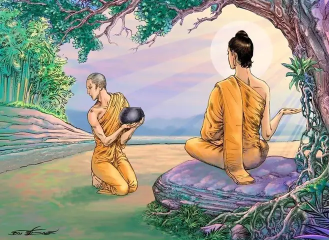 Đức Thế Tôn Nghỉ Dưới Gốc Cây Và Ba Lần Chỉ Dạy Ngài A Nan Đi Lấy Nước Uống Ở Một Dòng Sông Đang Bị Khuấy Đục (ảnh Minh Họa)