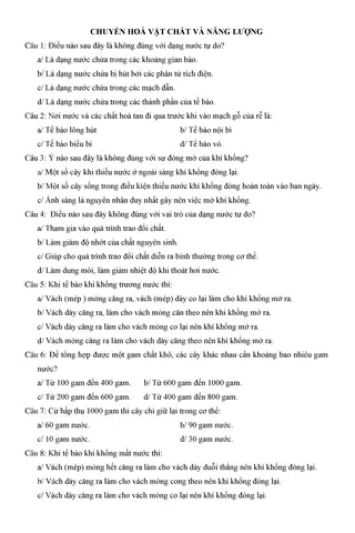 Câu Hỏi Trắc Nghiệm Sinh 11: Tổng Hợp Và Ôn Tập Hiệu Quả