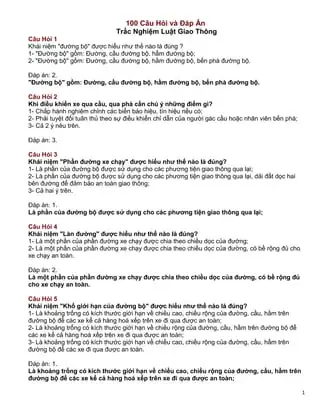 Câu Hỏi Trắc Nghiệm Về An Toàn Giao Thông: Kiểm Tra Và Nâng Cao Kiến Thức Của Bạn