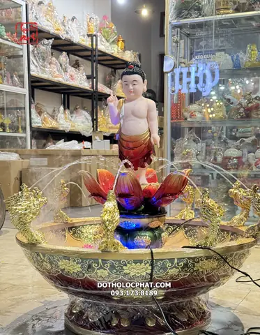 Chậu Tắm Tượng Phật Đản Sanh Bằng Gốm Xanh