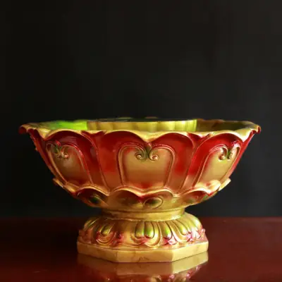 Chậu Tắm Phật Hoa Sen Viền Nổi Loại Nhỏ, Chất Liệu Composite, Đường Kính 47cm