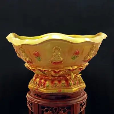 Chậu Tắm Phật Hoa Sen Viền Nổi Size Lớn, Chất Liệu Composite, Đường Kính 95cm, Cao 50cm