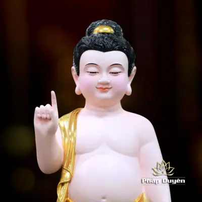 Alternative View Of Tượng Phật Đản Sanh Liên Hoa, Chất Liệu Composite Dát Vàng, Cao 70cm