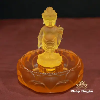 Alternative View Of Bộ Chậu Và Tượng Phật Đản Sinh Bằng Lưu Ly, Cao 12cm
