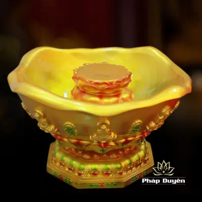 Alternative View Of Chậu Tắm Phật Hoa Sen Viền Nổi Size Trung, Chất Liệu Composite (giá Chưa Bao Gồm Tượng)