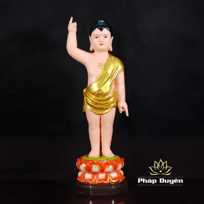 Alternative View Of Tượng Phật Đản Sanh, Bằng Composite Sơn Vàng, Cao 60cm