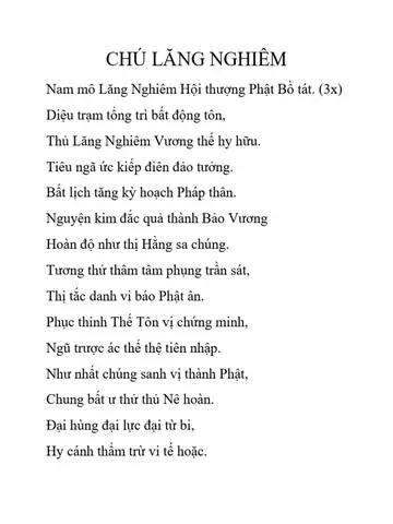 Chú Lăng Nghiêm Vạn Phật Thánh Thành | Pdf