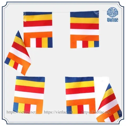 Cờ Dây Treo Phật Giáo 17x22cm Việt Lạc