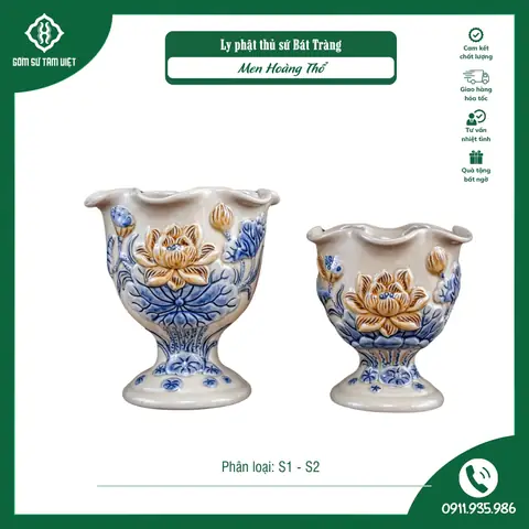 Cốc Phật Thủ, Ly Phật Thủ Men Hoàng Thổ Bát Tràng