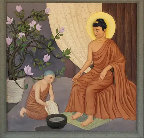 Gặp Cha Lần Đầu Tiên Khi Đã 7 Tuổi, Con Trai Đức Phật Theo Lời Mẹ Dặn, Níu Áo Cha Xin Được Ngài Trao Lại Phần Gia Sản Của Mình.