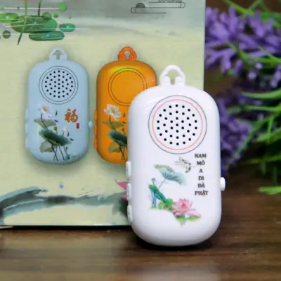 Máy Mp3 Màu Trắng Không Màn Hình Mini, Chữ Nam Mô A Di Đà Phật
