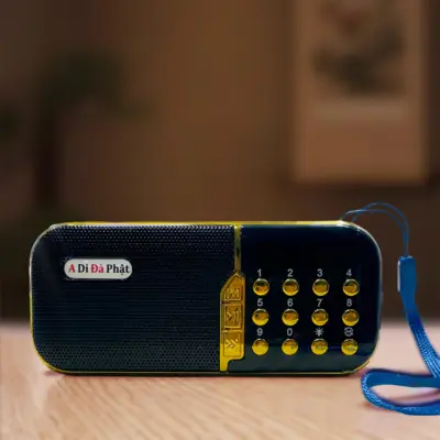 Máy Nghe Pháp Mp3 Mầu Đỏ Viền Vàng (có Bộ Nhớ Trong, Đèn Pin)