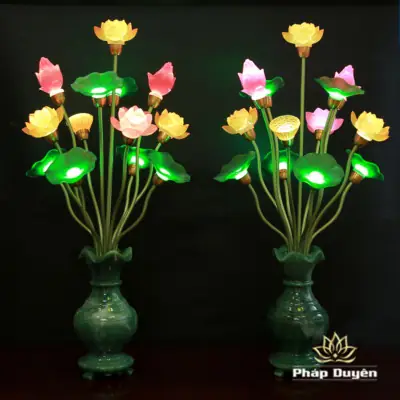 Alternative View Of Đôi Đèn 7 Bông 6 Lá Đế Lọ, Cao 80cm