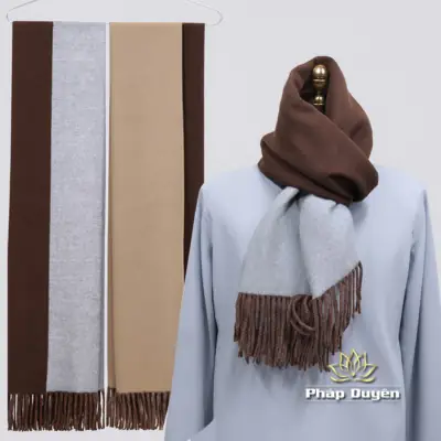 Alternative View Of Khăn Giác Tâm 2 Mặt Màu Nâu Be, Màu Xám
