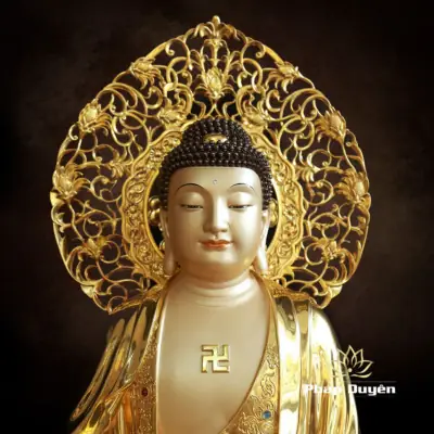 Alternative View Of Tượng Bổn Sư Thích Ca Đồng, Cao 66cm (tổng Lá Đề 80cm)