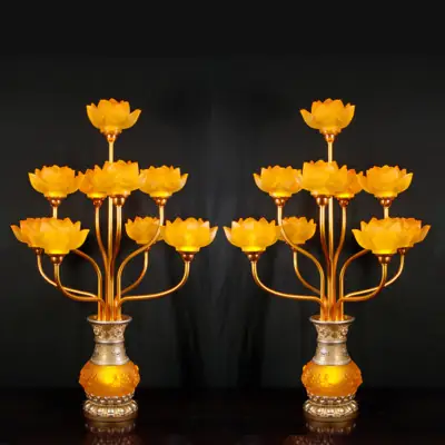 Alternative View Of Đôi Đèn Bình Hoa Thủy Lưu Ly 9 Bông